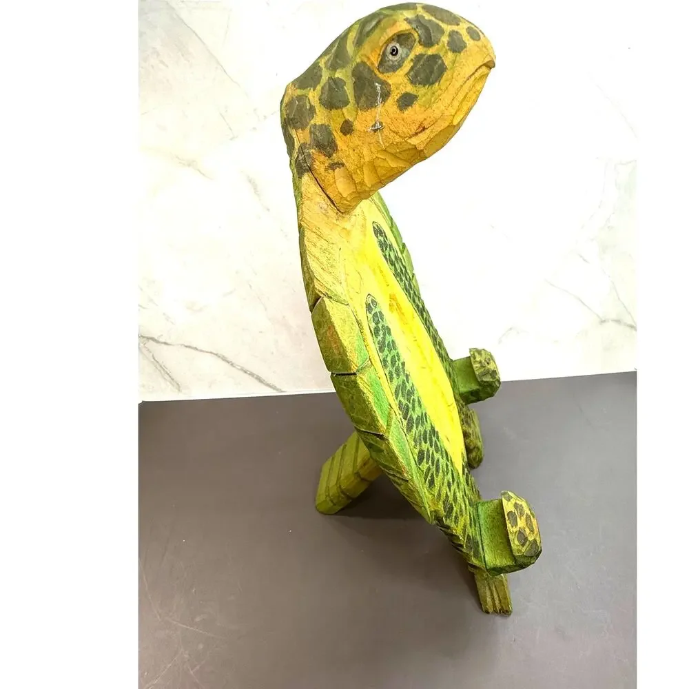 Hand-Carved Wooden Sea Turtle Display Stand Frame Holder Recipe Stand Easel